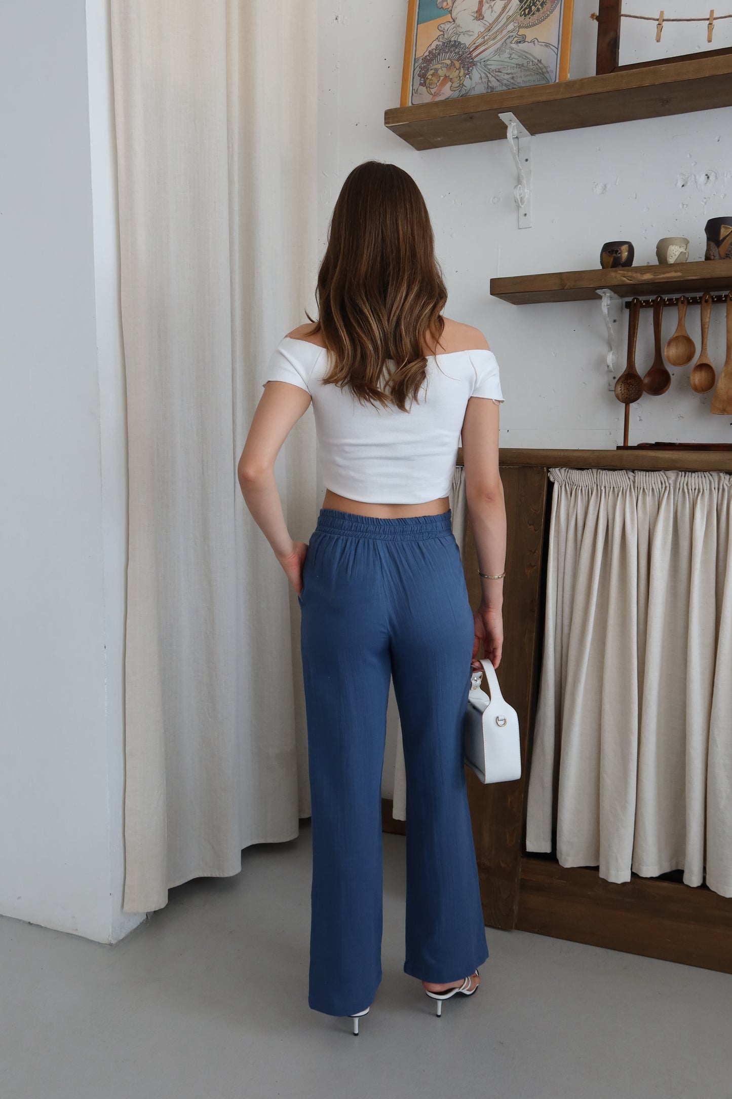 İndigo %100 Organik Pamuk Müslin Pantolon