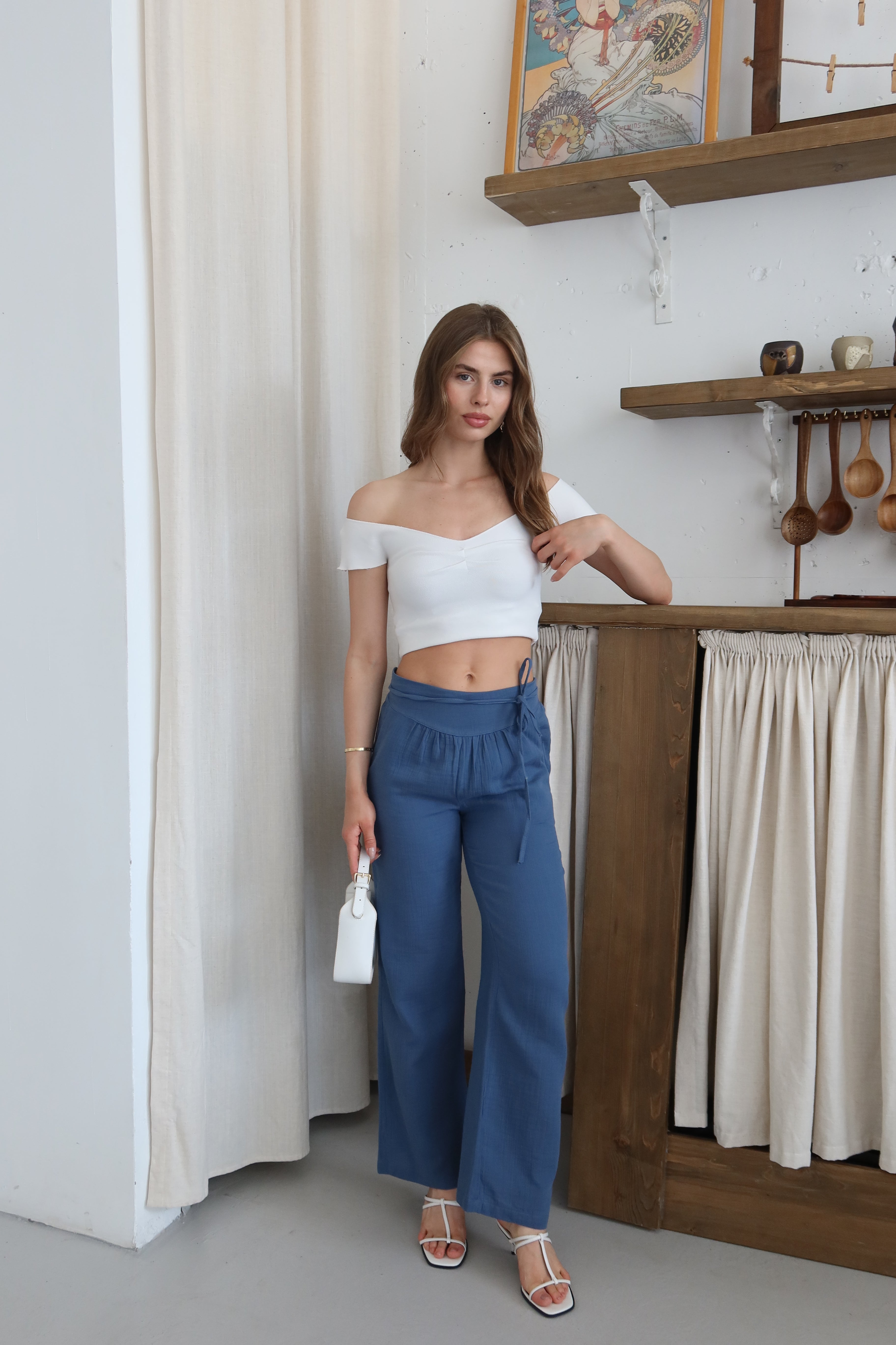 İndigo %100 Organik Pamuk Müslin Pantolon