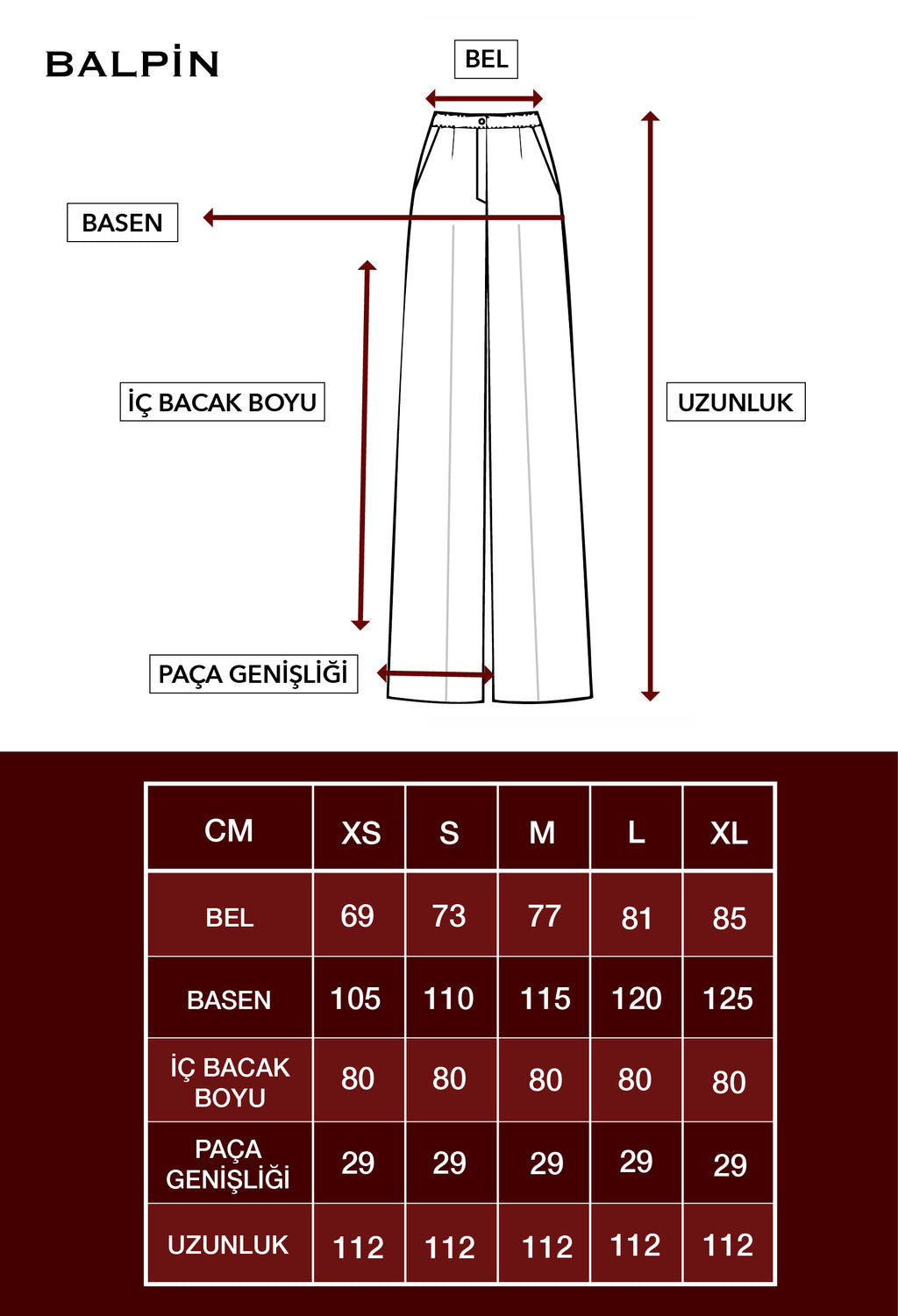 Yüksek Bel Bol Kesim Wide Leg Palazzo Pantolon