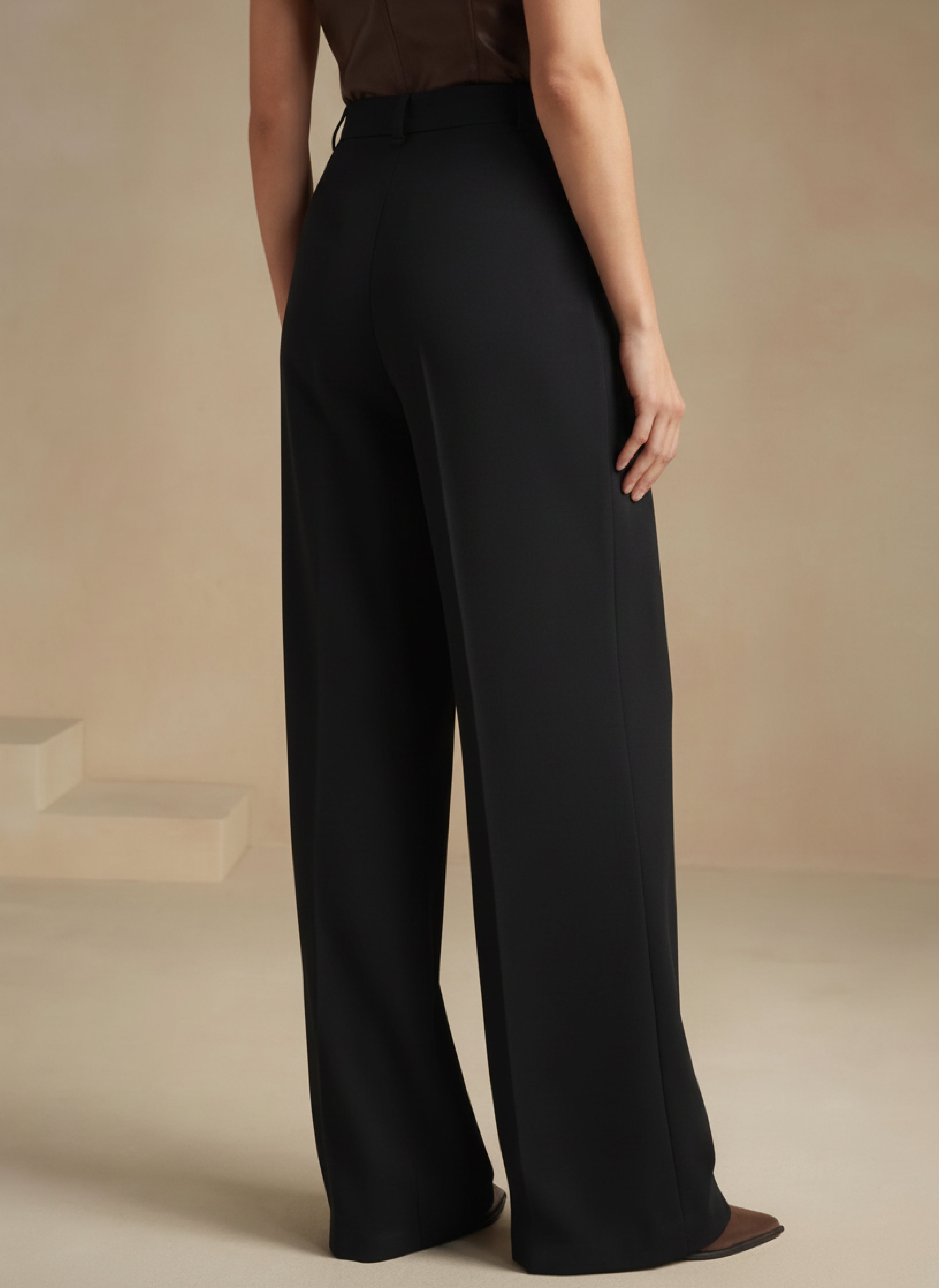 Yüksek Bel Bol Kesim Wide Leg Palazzo Pantolon