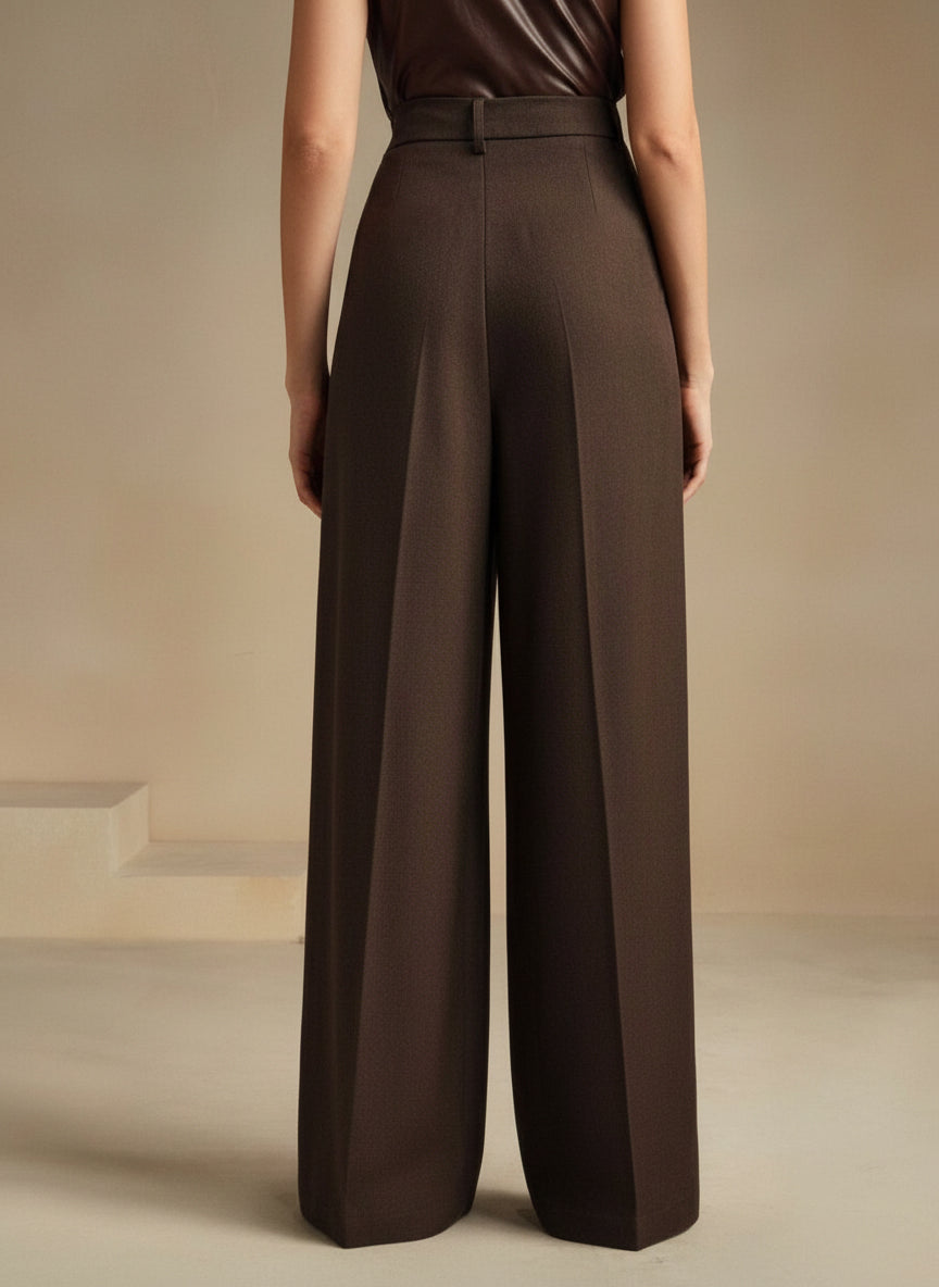 Yüksek Bel Bol Kesim Wide Leg Palazzo Pantolon