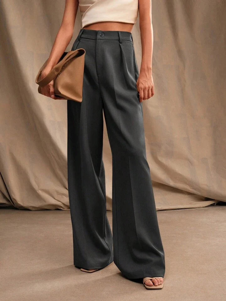 Yüksek Bel Bol Kesim Wide Leg Palazzo Pantolon