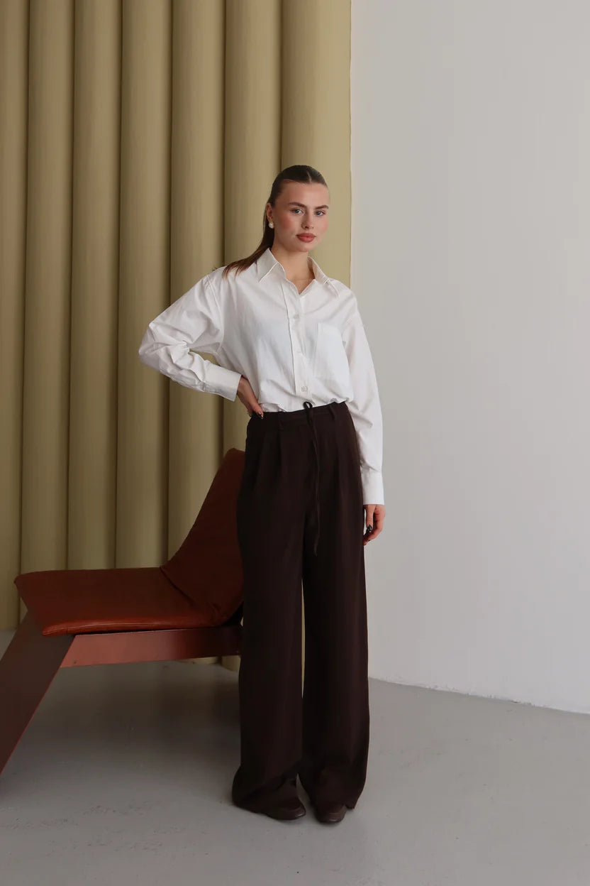 Premium Kumaş Yüksek Bel Palazzo Pantolon