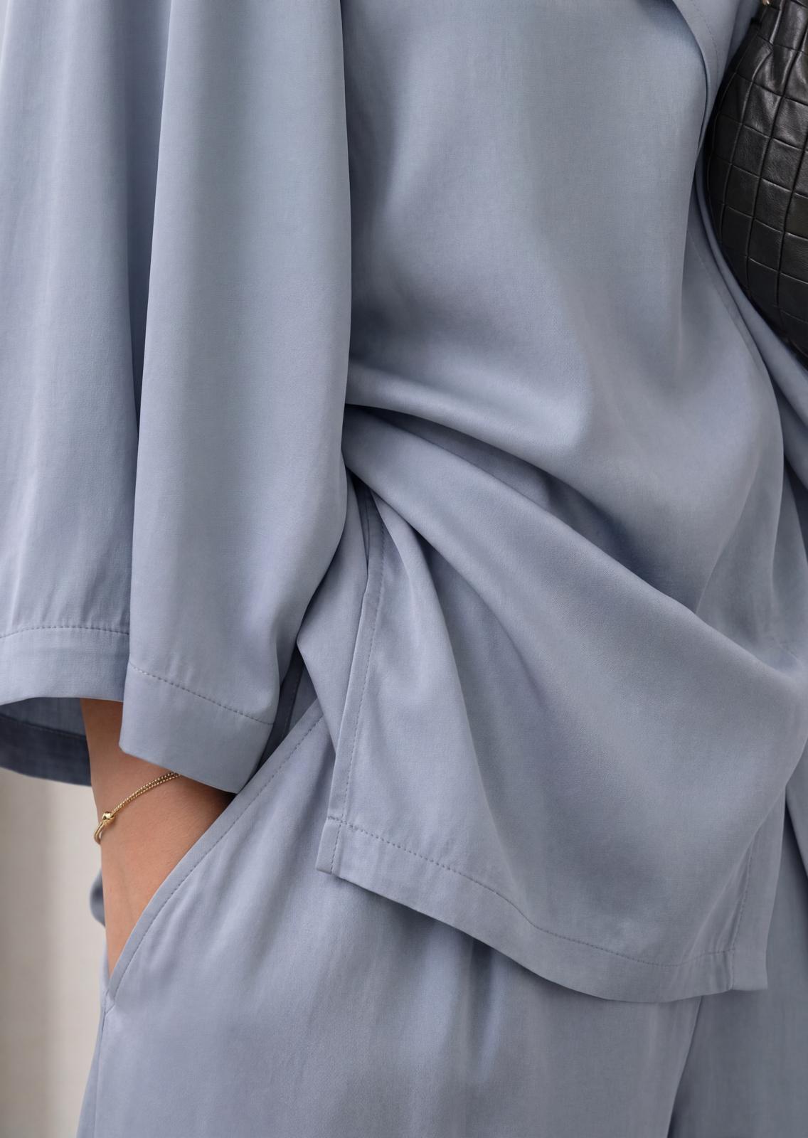 Soft Blue %100 Tencel Organik Pantolon Gömlek Takım