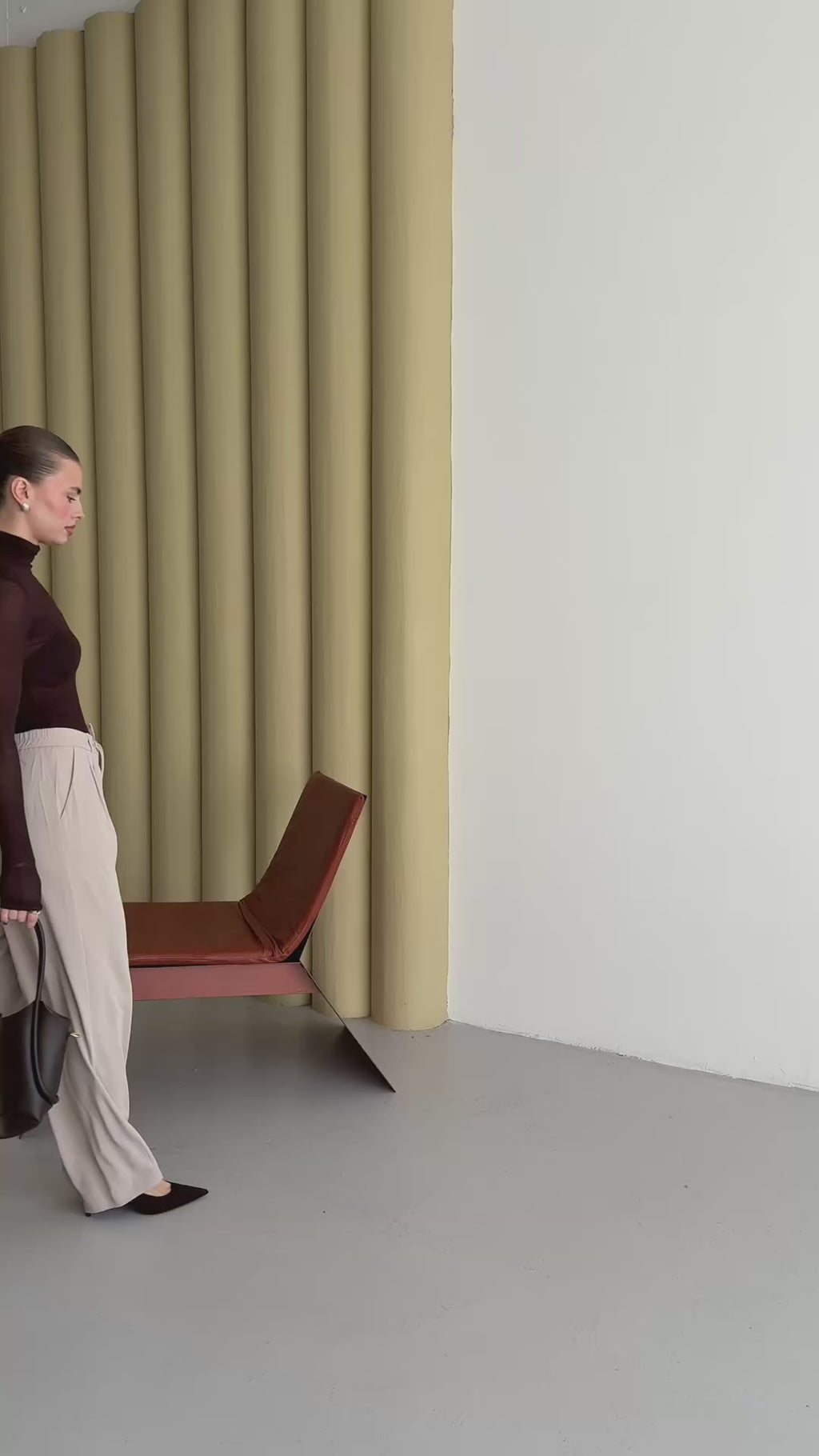 Bej Premium Kumaş Yüksek Bel Palazzo Pantolon