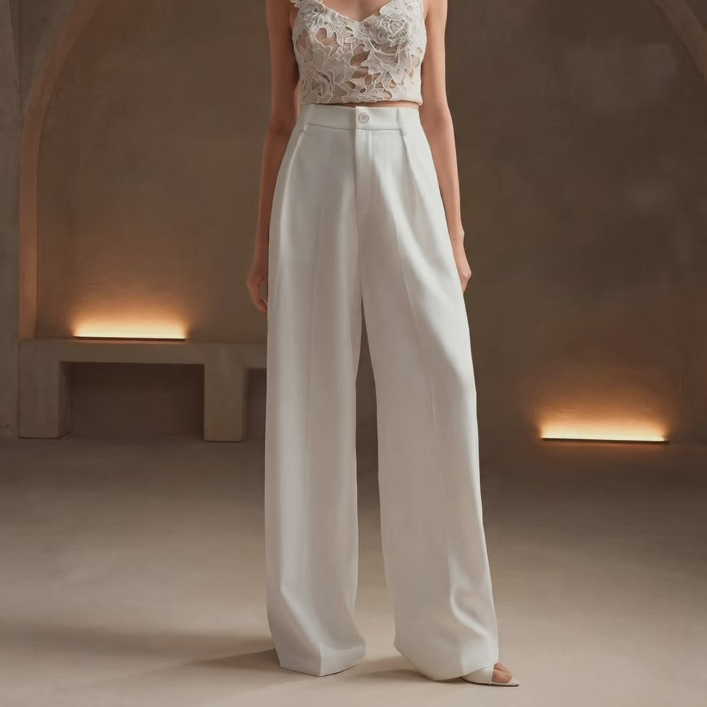 Yüksek Bel Bol Kesim Wide Leg Palazzo Pantolon