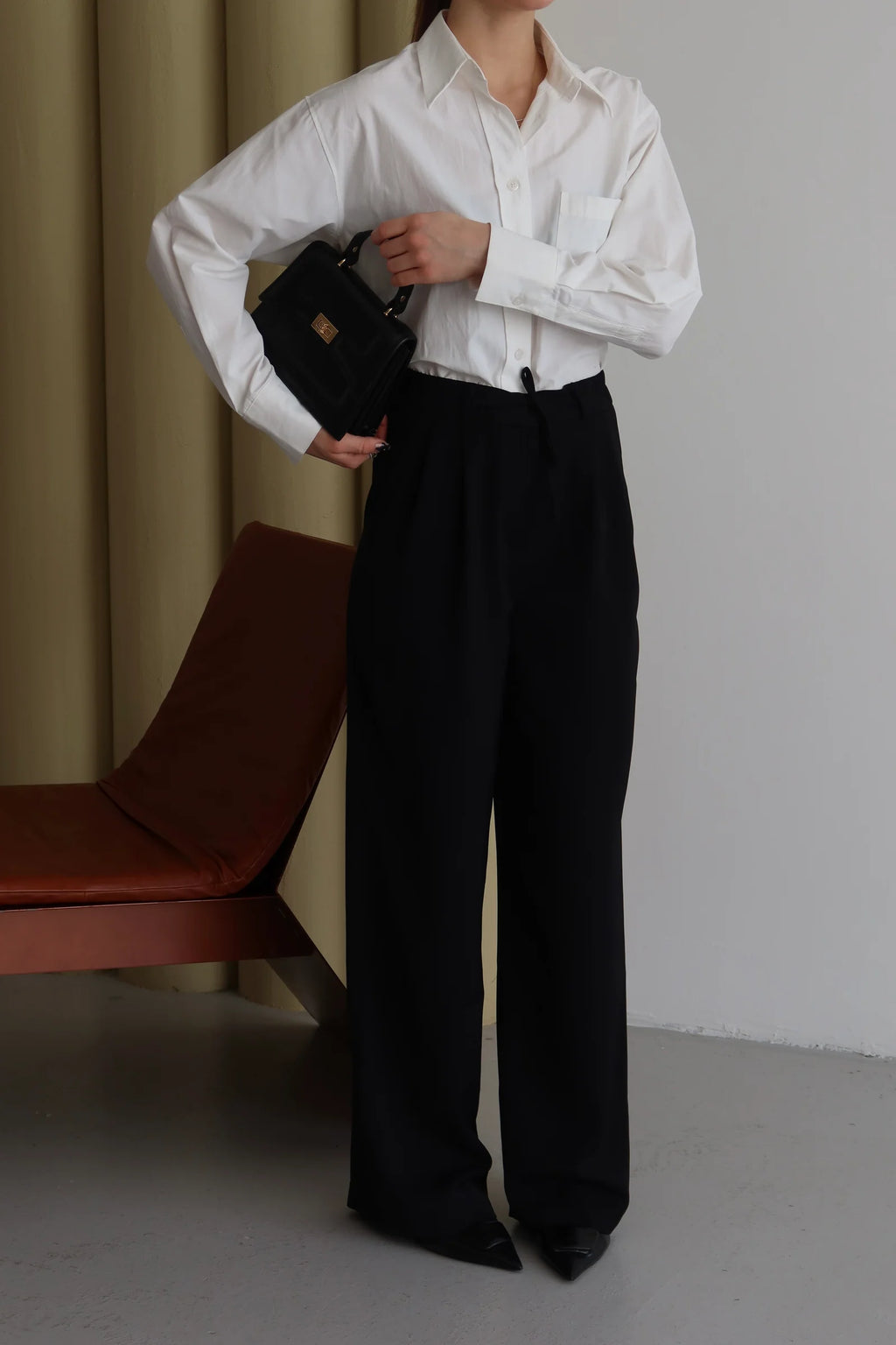 Premium Kumaş Yüksek Bel Palazzo Pantolon